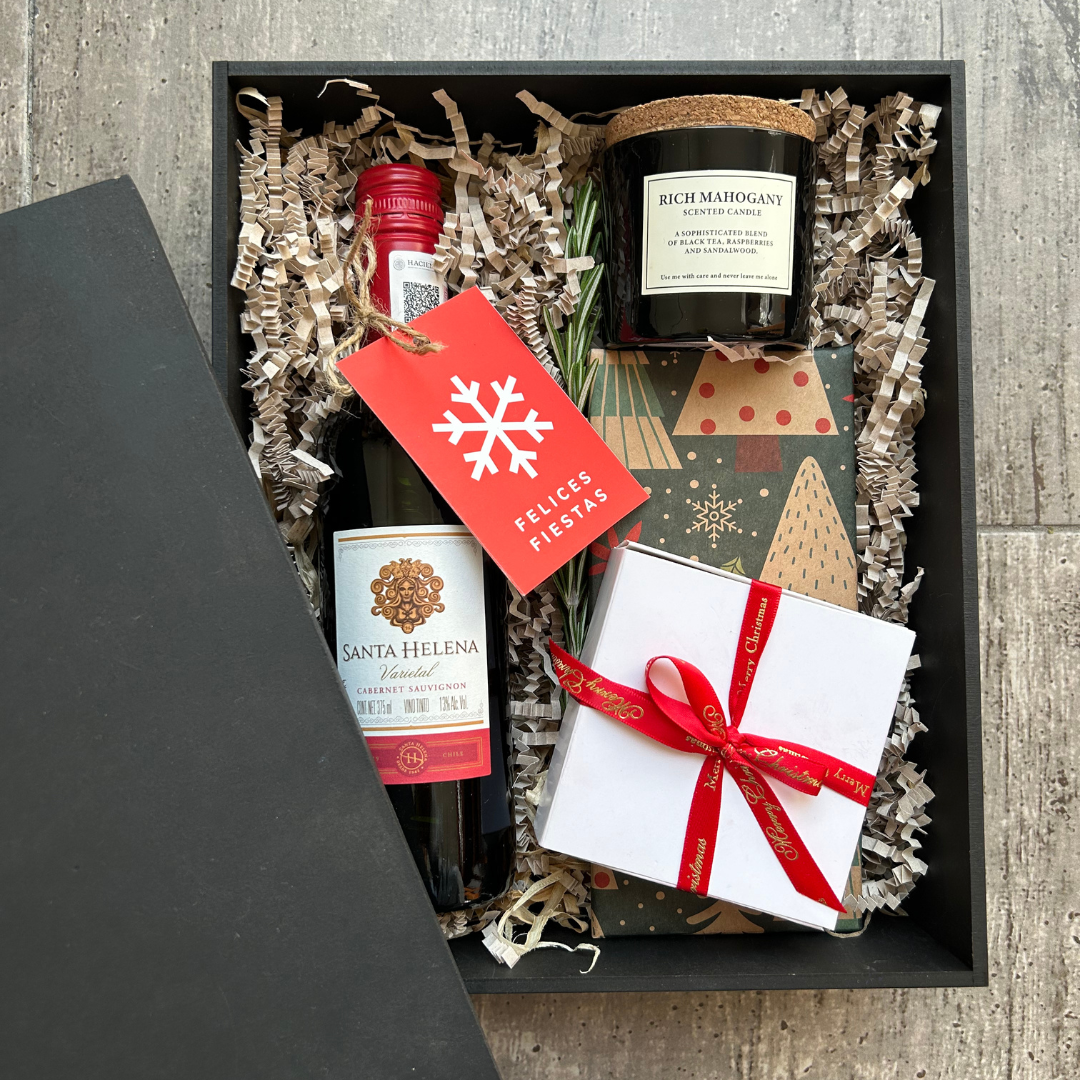 Regalo navideño con vino