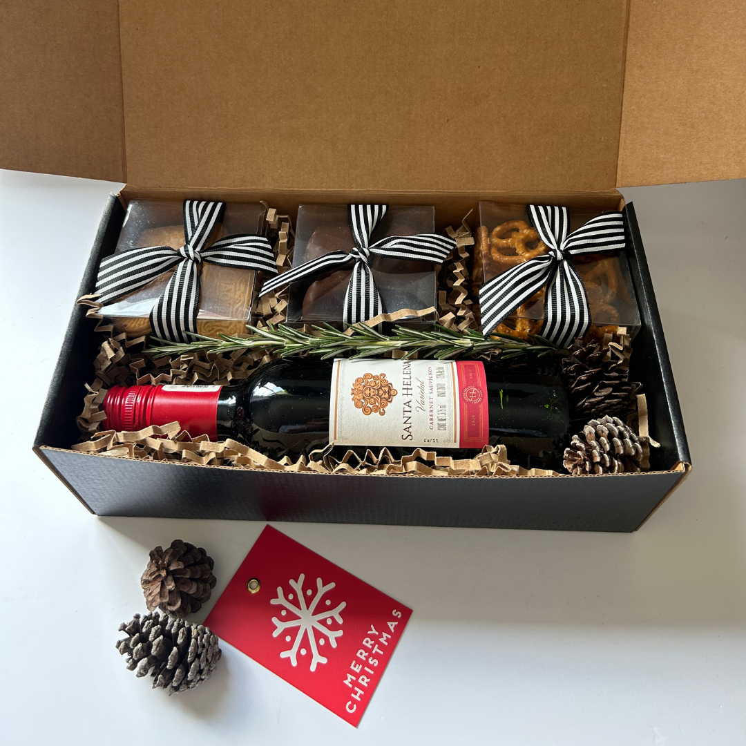 Caja Vino tinto + snacks