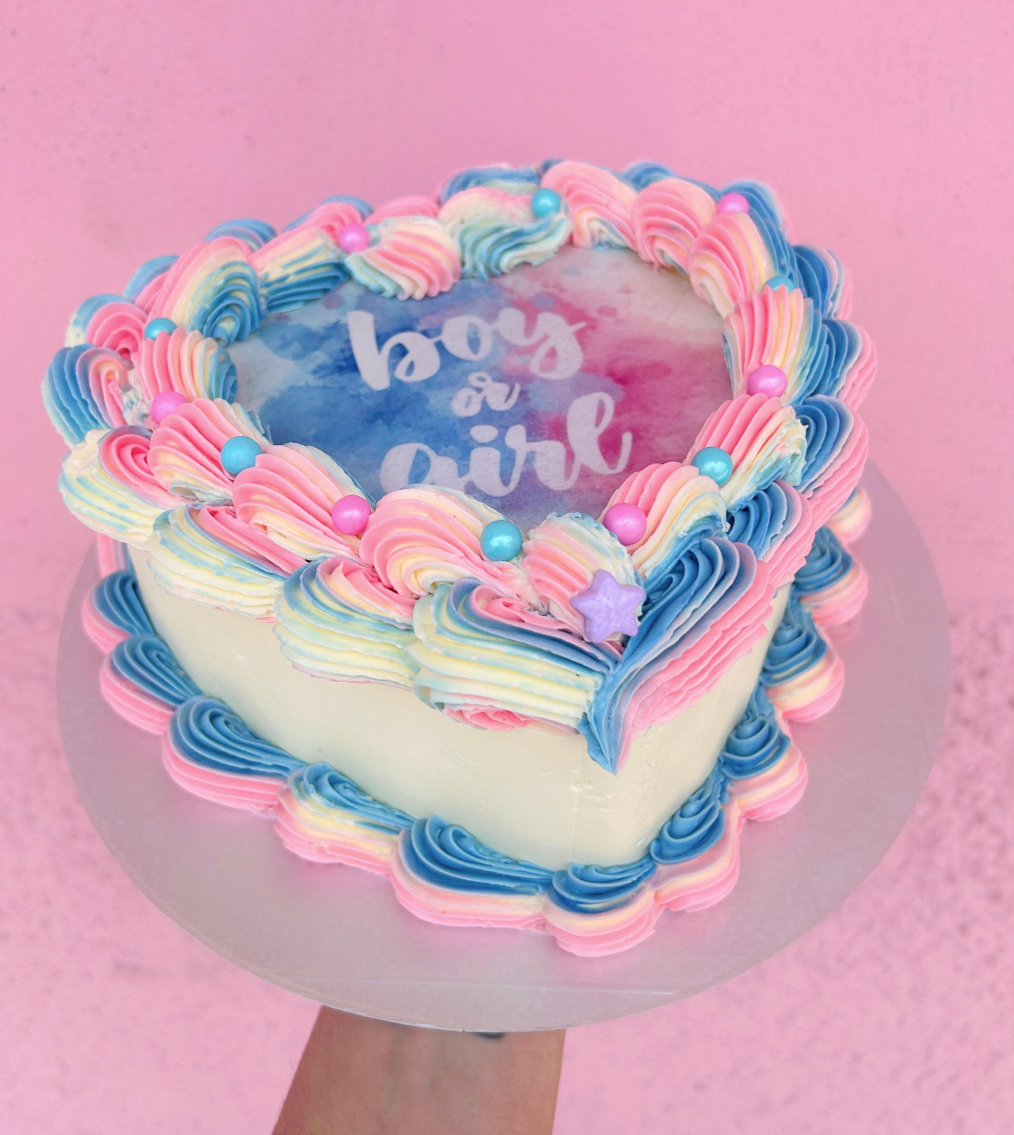 Gender reveal cake
